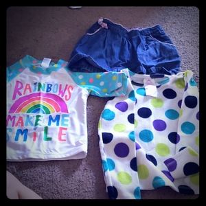 Swim shirt long sleeve shirt and a skirt